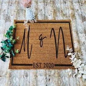 Monogram Initials PVC Personalised Door Mat