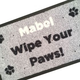 Personalised Wipe Your Paws Mat - Washable Doormat