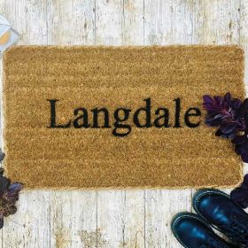 Braided Coir Double Doormat - Printed Lettering