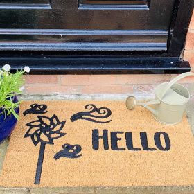 Decorative Coir And Rubber Door Mat- Hello Wind