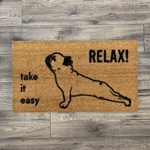 Pug Welcome Mat A Warm Greeting from a Cute Black Pug