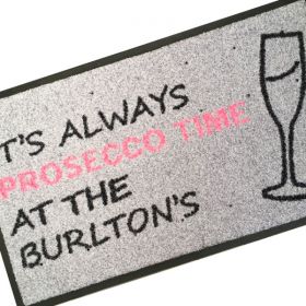 Personalised Prosecco Door Mat 