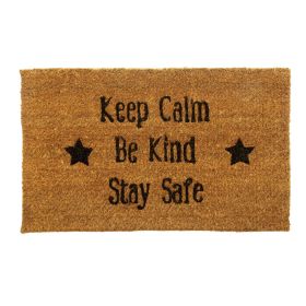 Keep Calm, Be Kind, Stay Safe Door Mat - Biodegradable + Eco Friendly