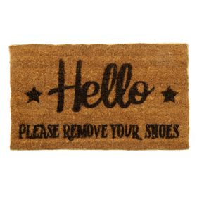 Hello Please Remove Your Shoes Door Mat - Biodegradable + Eco Friendly